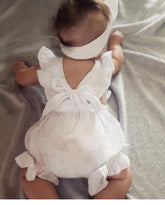 Lilly- Cotton Muslin Romper , White.